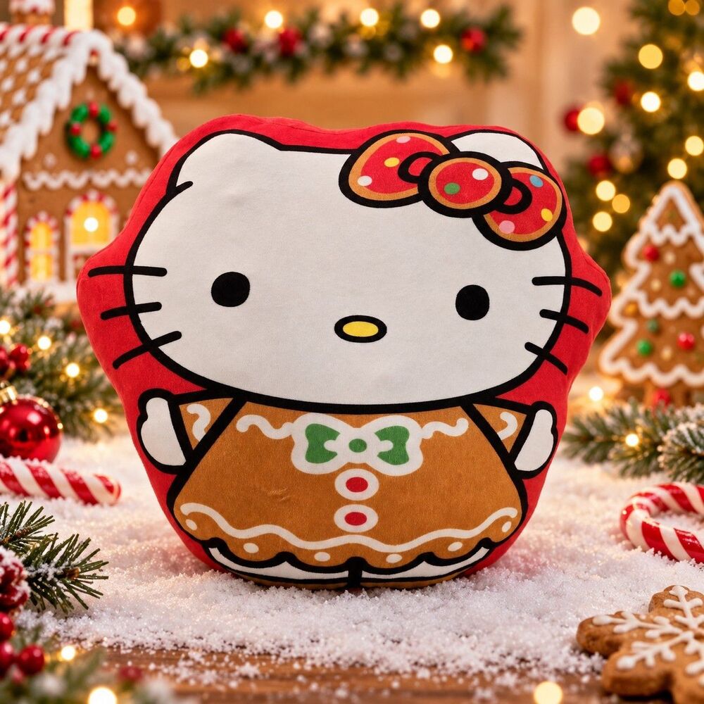 Hello Kitty Gingerbread Christmas Throw Pillow 12" S